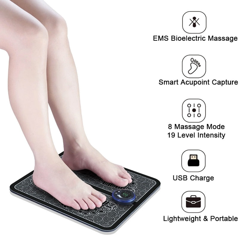 Electric EMS Foot Massager Pad Portable