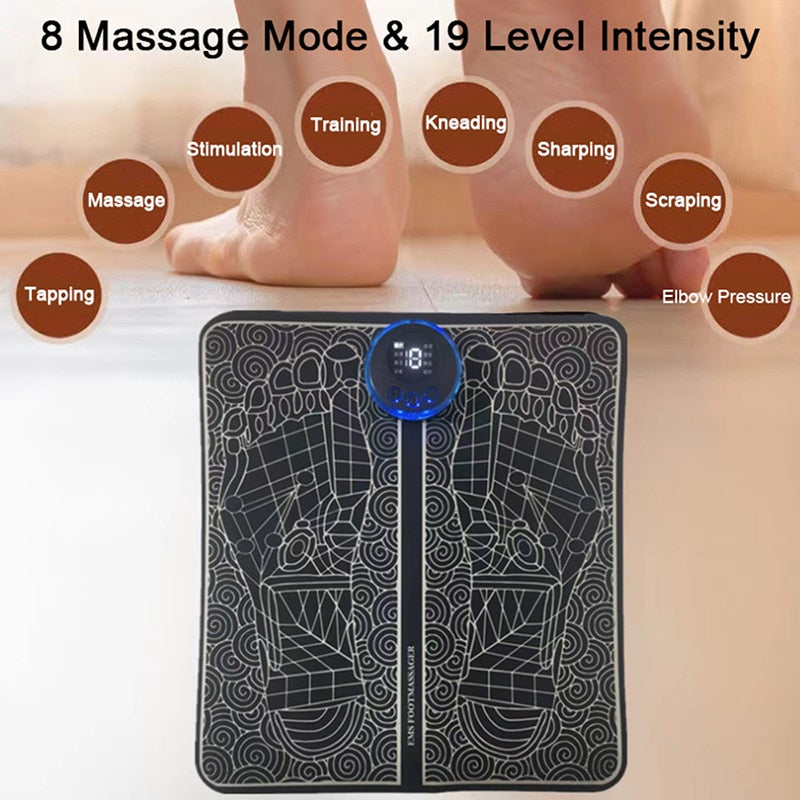 Electric EMS Foot Massager Pad Portable